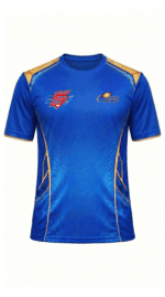 MI Fan Jersey | Round Neck with Half Sleeves | Custom Slogan, Name & Number| IPL Cricket T-Shirt | SPORTi5