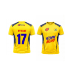 CSK Fan Jersey | Round Neck with Half Sleeves | Custom Slogan, Name & Number| IPL Cricket T-Shirt | SPORTi5 - Image 2