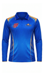 MI Fan Jersey | Collar With Full Sleeves | Custom Slogan, Name & Number | IPL Cricket T-Shirt | SPORTi5