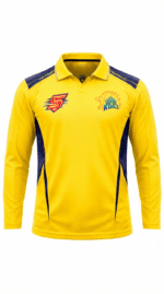 CSK Fan Jersey | Collar With Full Sleeves | Custom Slogan, Name & Number | IPL Cricket T-Shirt | SPORTi5